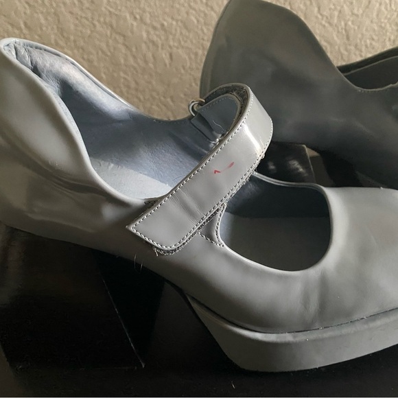 Jeffrey Campbell Reine Mary Jane SquareToe Blue Y2K Goth Platform Pumps 6.5 - Picture 7 of 16